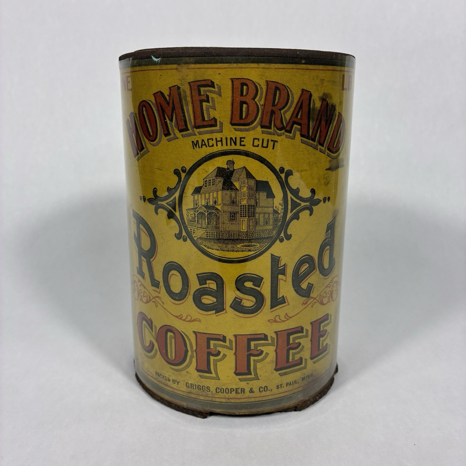 Antique Home Brand Advertising Cardboard Can Litho 1lb Grocery Store St Paul MN