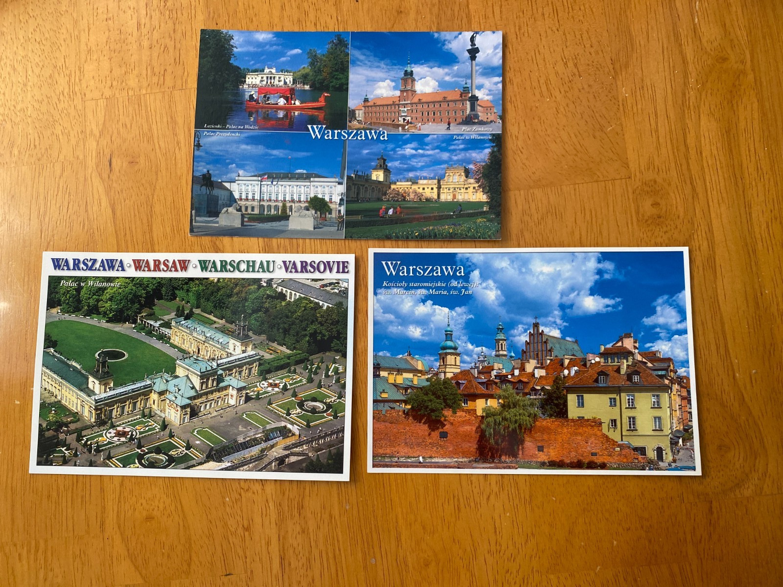Lot of 3 Postcards from Warsaw Poland Crisp Clean cards (6.5 x 4.5 in) Never Use