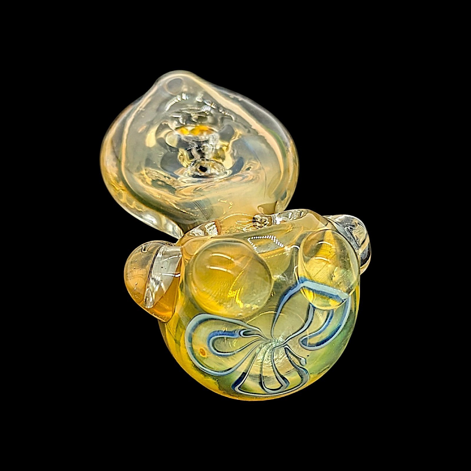 Glass Smoking Tobacco Hand Pipe Fumed Spoon Doughnut Mouthpiece