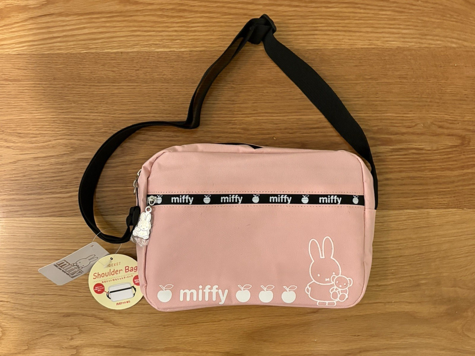 Miffy Shoulder Bag with Outer Pocket Pink 26x16x8cm New from Japan
