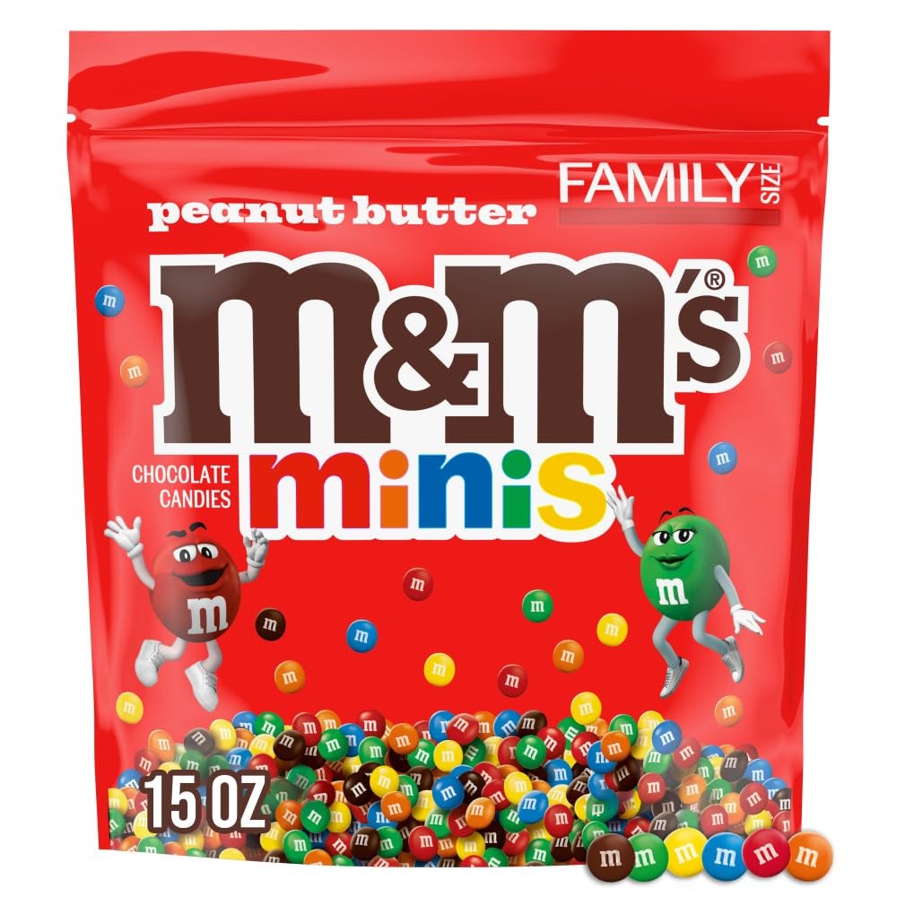 M&M\'S MINIS Peanut Butter Milk Chocolate Summer Candy Bulk Full Size 