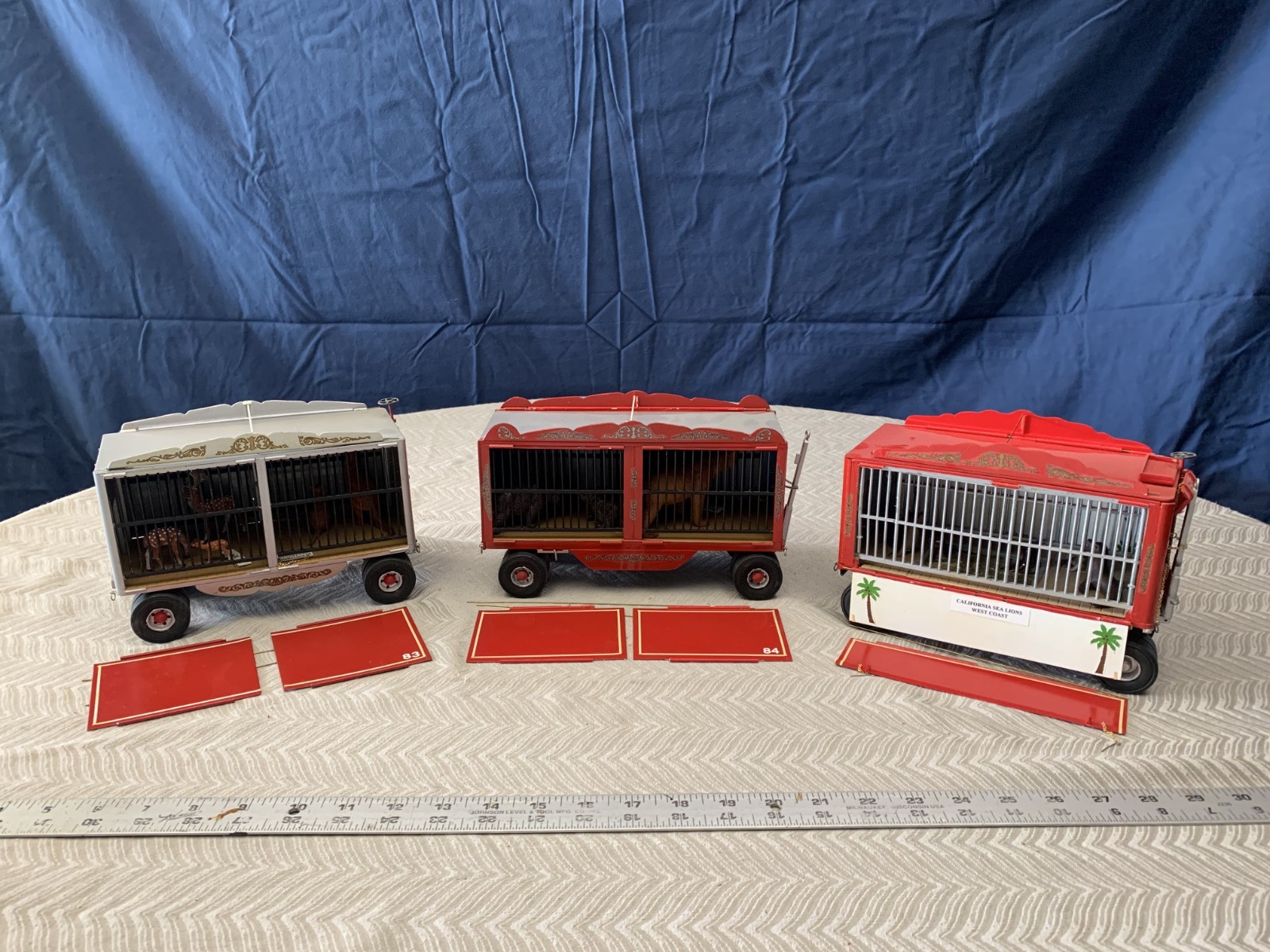 3 Custom Built Ringling Bros Circus 1:24 scale Circus Animal Wagons