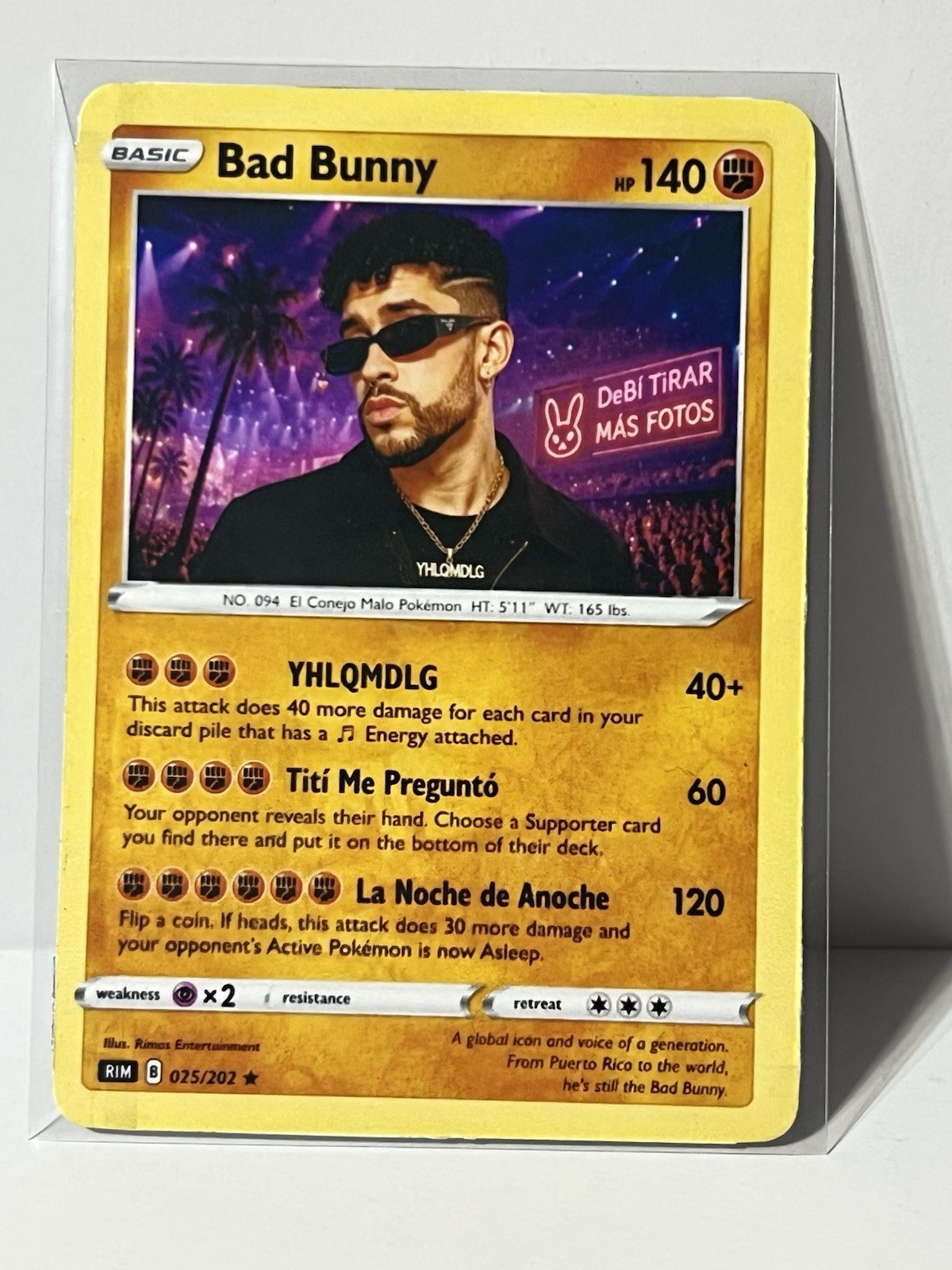 Bad Bunny Custom Trading Card – Handmade Fan Art Collectible Souvenir