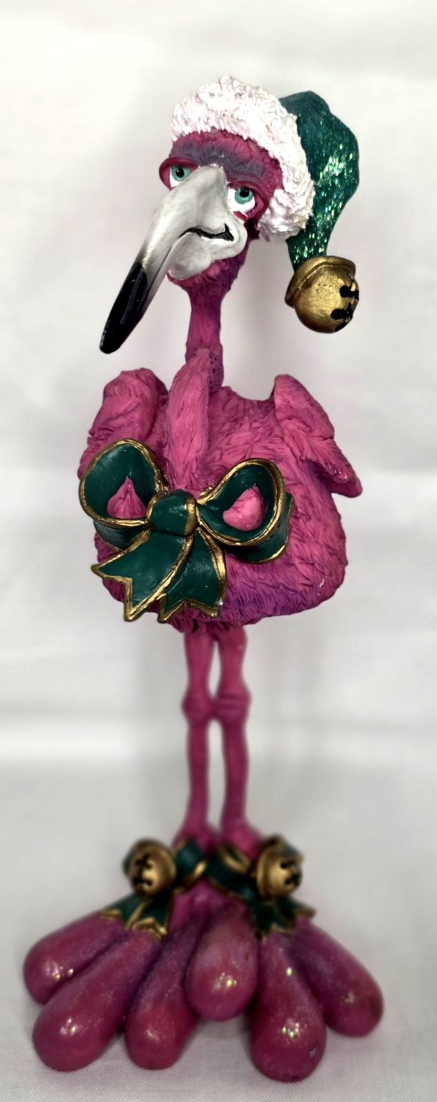 Christmas Flamingo Bobblehead, Doug Harris, Resin Figure, 