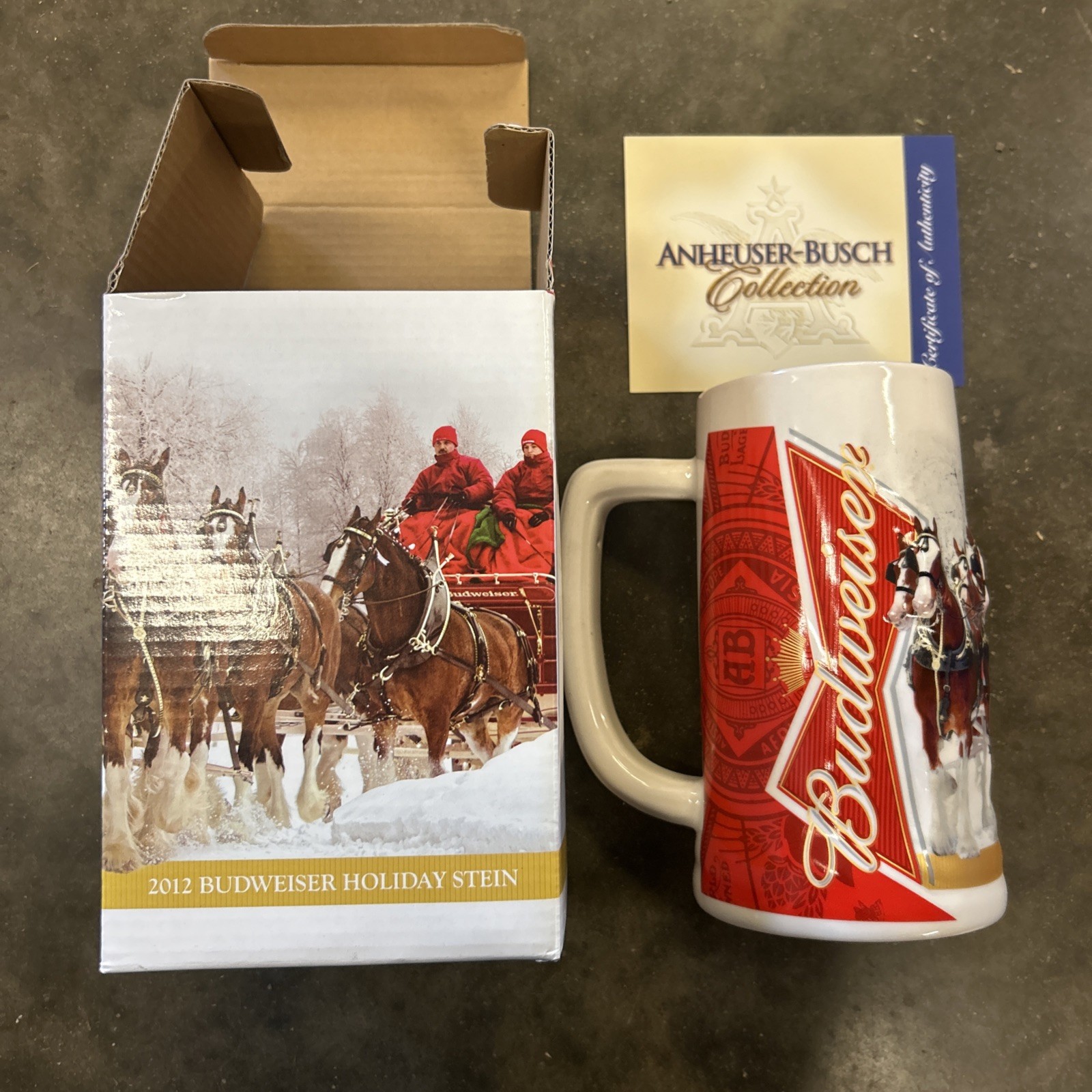 2012 Budweiser Holiday Stein Clydesdales Winter Wonderland- Mint in Box with COA 2012 Budweiser Holiday Stein Clydesdales Winter Wonderland- Mint in Box with COA