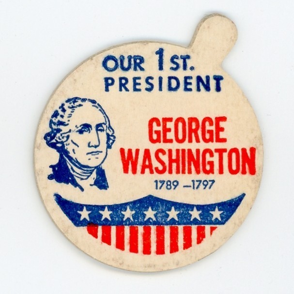 Milk Bottle Cap - Our 1st President - George Washington - 1789 - 1797 - side tab