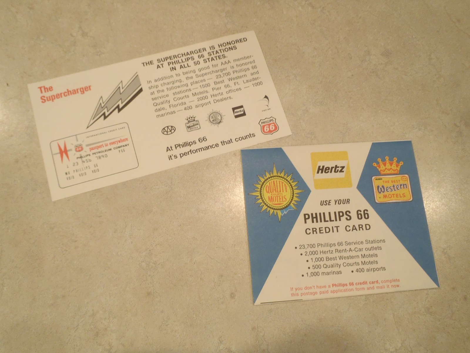 Vintage Phillips 66 Credit Card Application Passport to Everywhere Supercharger