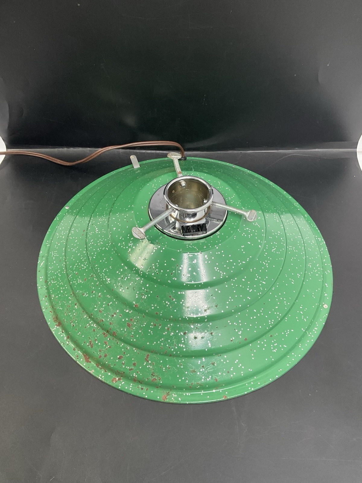 Vintage Revolving Musical Christmas Tree Stand Base , Green with Silver Specks Vintage Revolving Musical Christmas Tree Stand Base , Green with Silver Specks