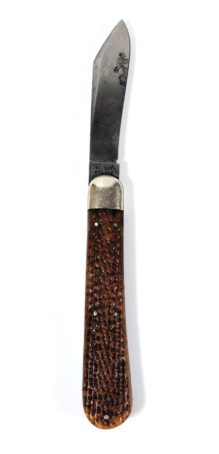 RARE Antique 1890\'s Walden NY / PBKC Pocket Knife Jigged Bone Handle