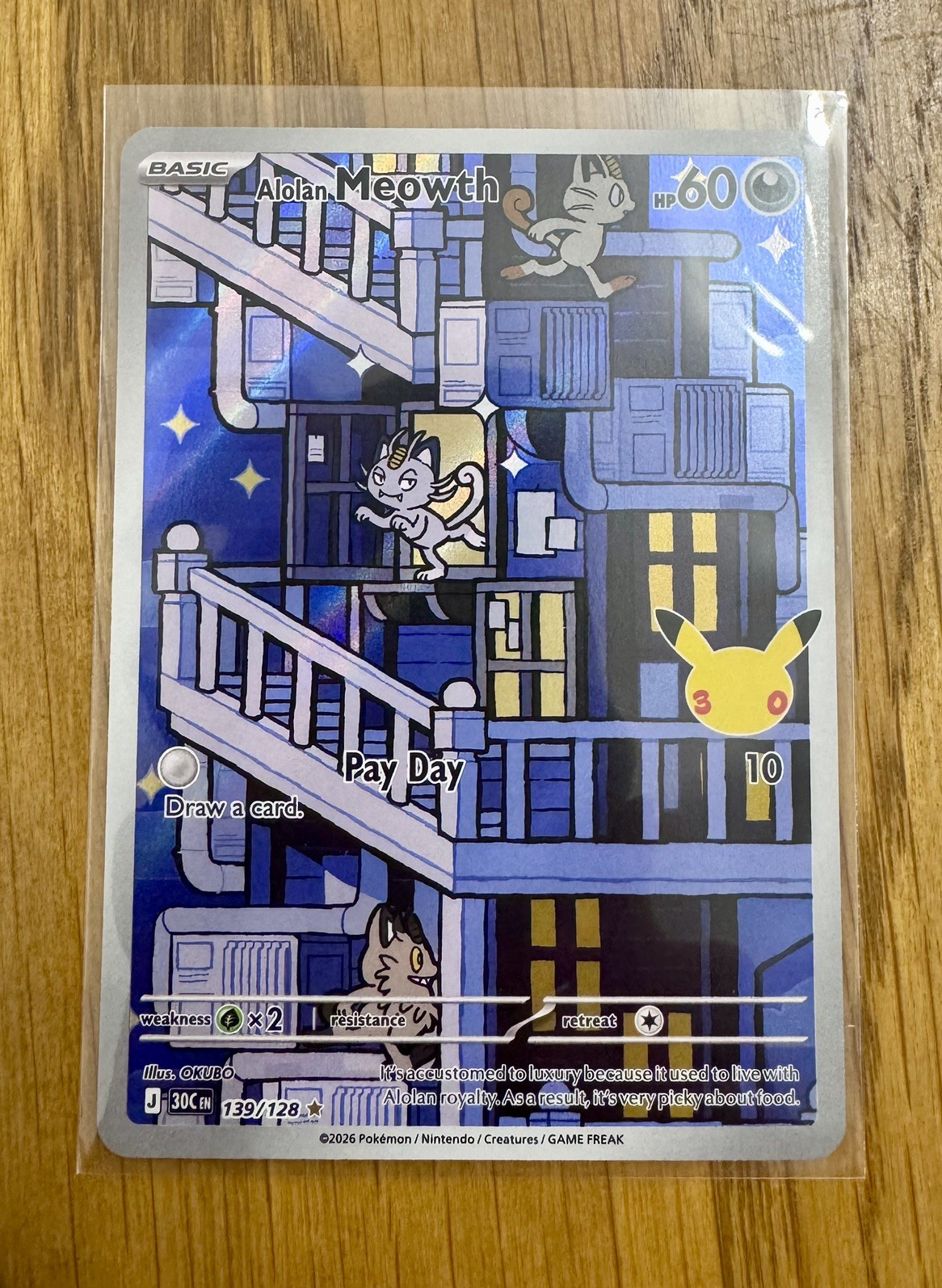 Pokemon Alolan Meowth 139/128 30th Celebration