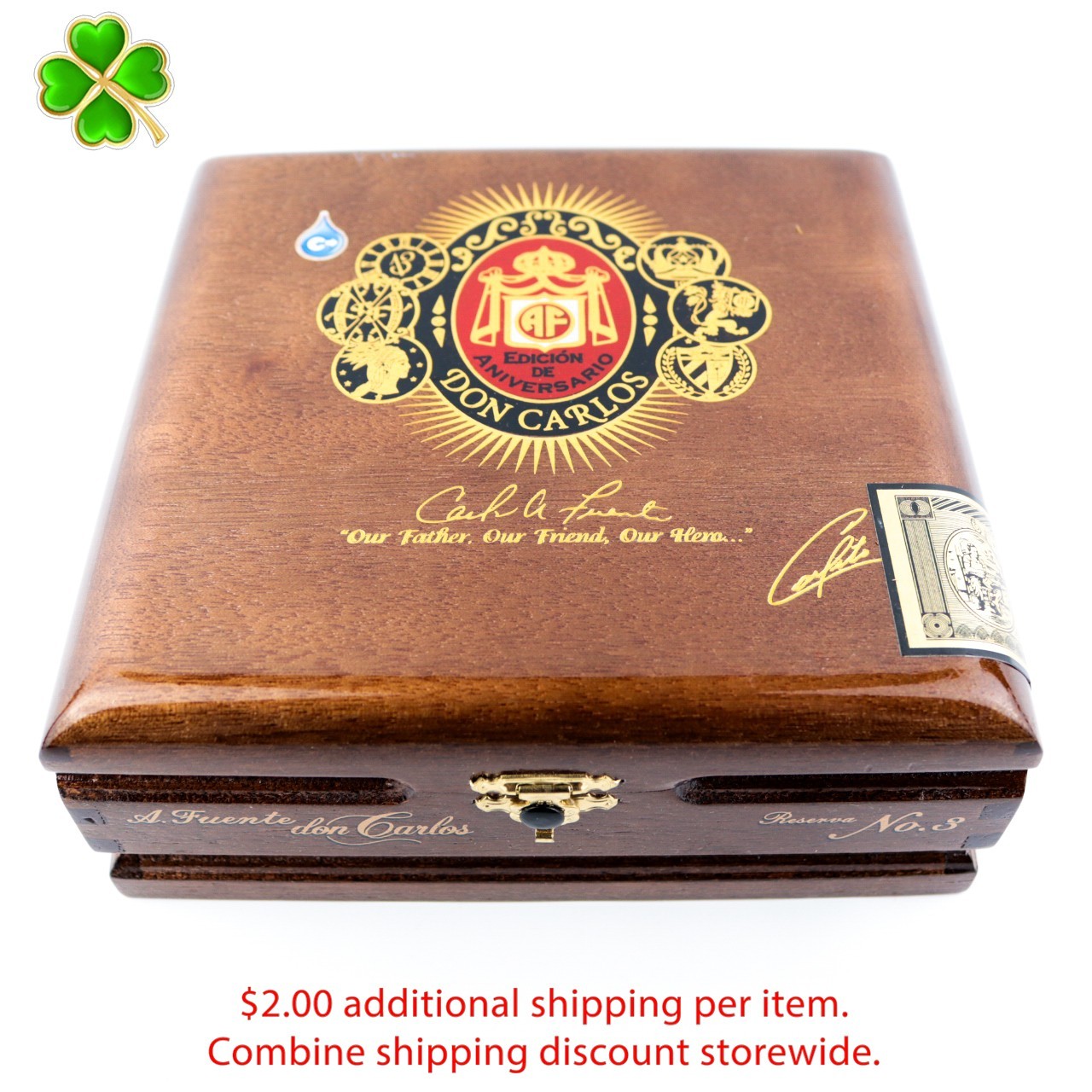 Don Carlos Reserva No. 3 Empty Wood Cigar Box 6.75