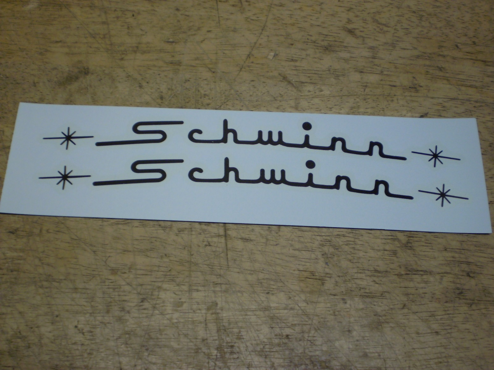 Schwinn Large Curved Script Bicycle Black Decal Typhoon Hollywood Wasp &