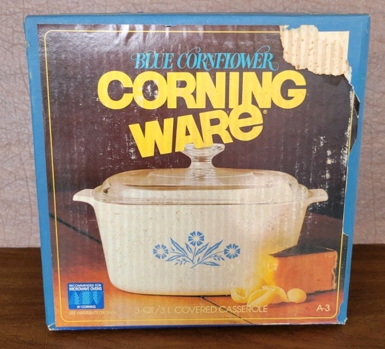 Unopened Vintage Corning Ware Blue Cornflower Casserole Dish 3 Quart A-3 Rare Unopened Vintage Corning Ware Blue Cornflower Casserole Dish 3 Quart A-3 Rare
