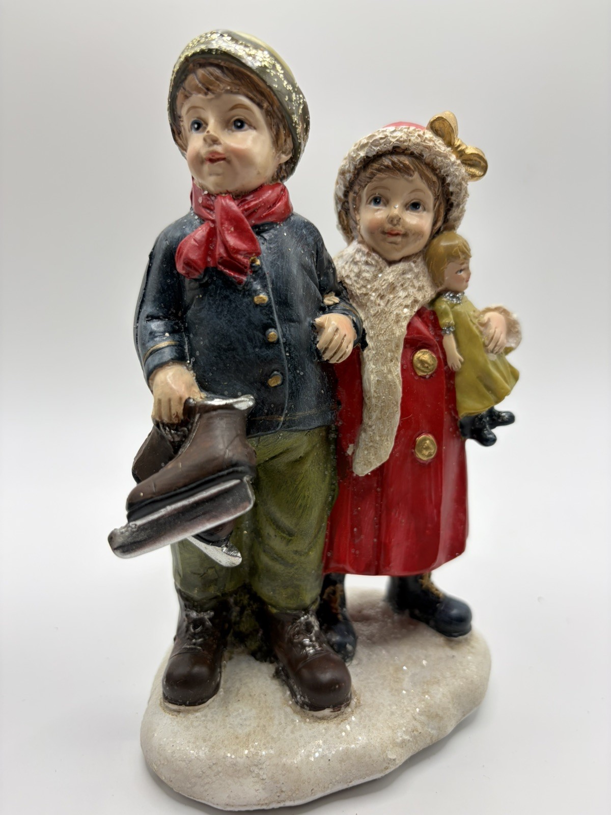 Vintage Tii Collections Christmas Victorian Children Resin Figurines Skating