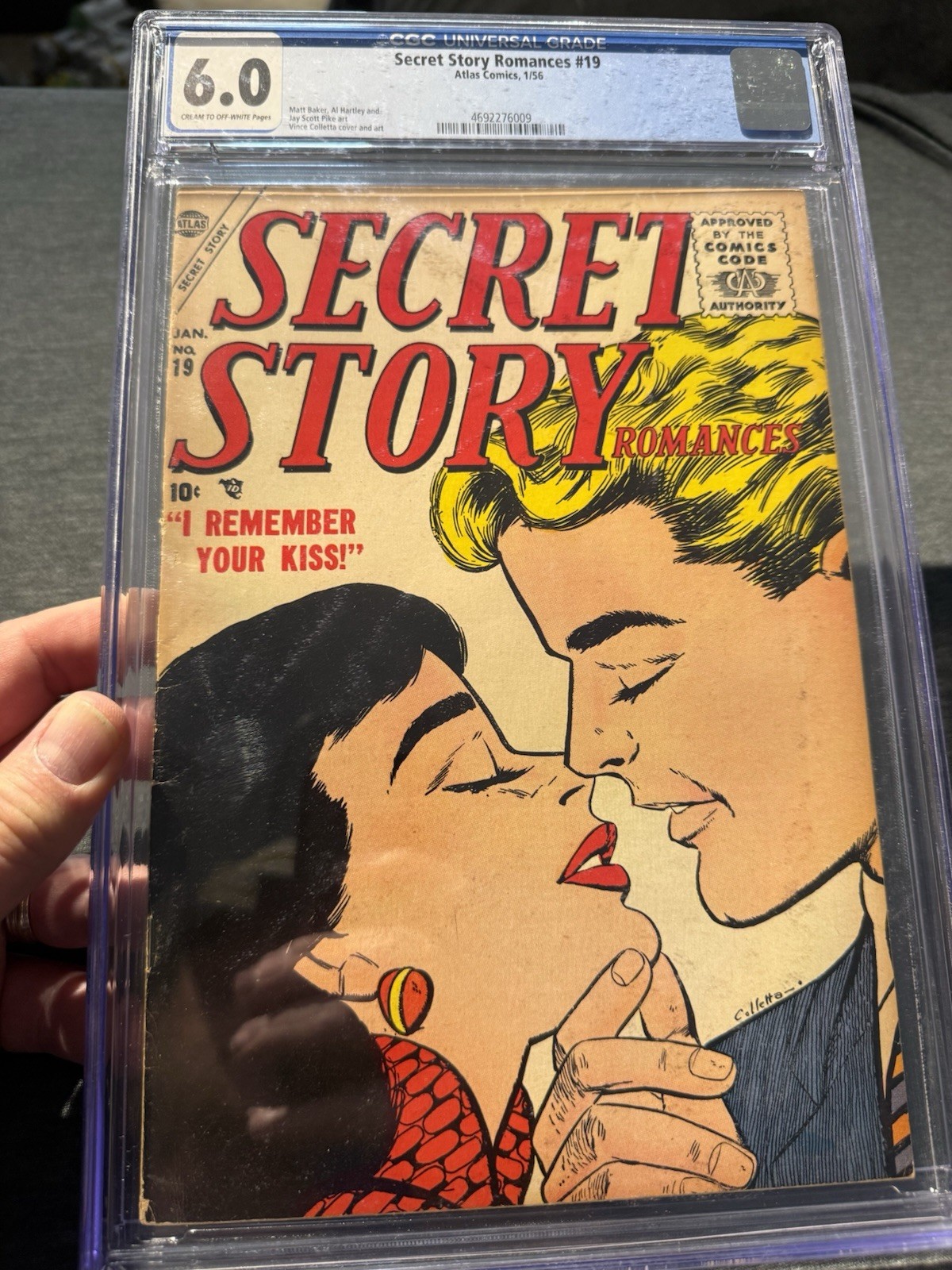 Secret Story Romances #19 (1956, Atlas) CGC 6.0; Jay Scott Pike & Matt Baker Art