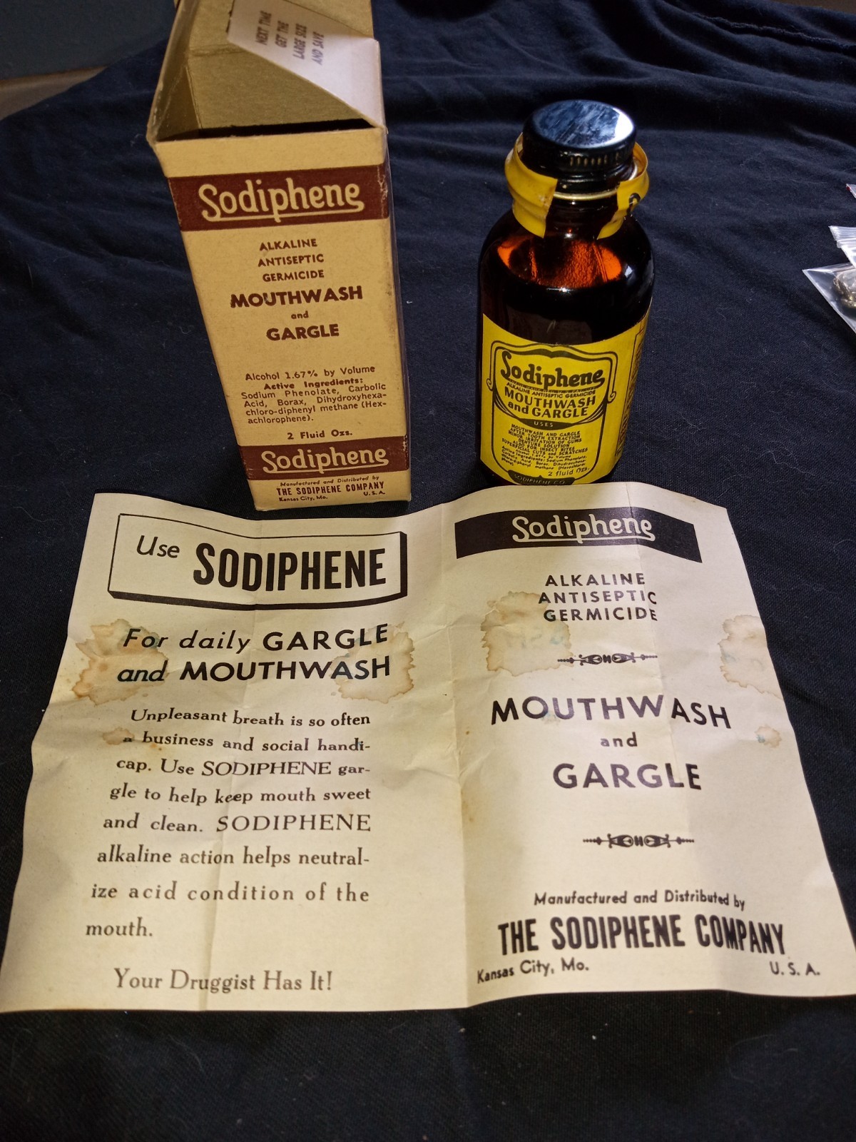 Sodiphene - rare antique - complete box bottle paperwork