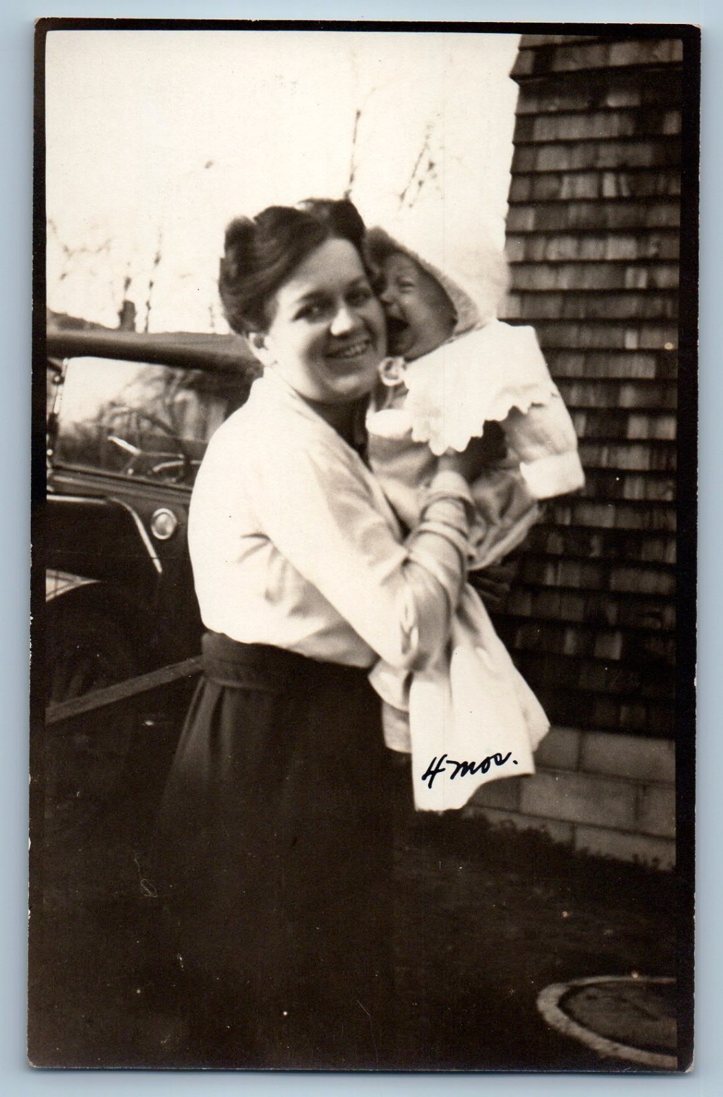 c1910's Mother And Crying Baby Jackson Michigan MI RPPC Photo Antique Postcard