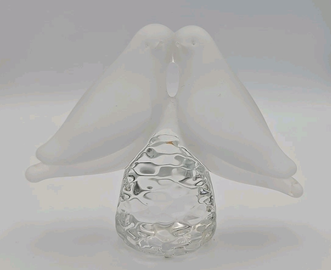 Vintage Reijmyre Sweden Crystal Frosted Glass Twin Bird Figurine Love Pair Vintage Reijmyre Sweden Crystal Frosted Glass Twin Bird Figurine Love Pair