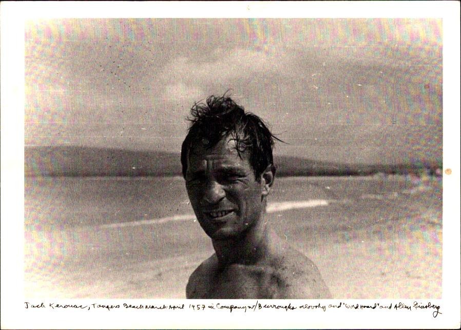 Jack Kerouac at Tanger Beach 1957 Photo by Allen Ginsberg 6 x 4 1/4 postcard