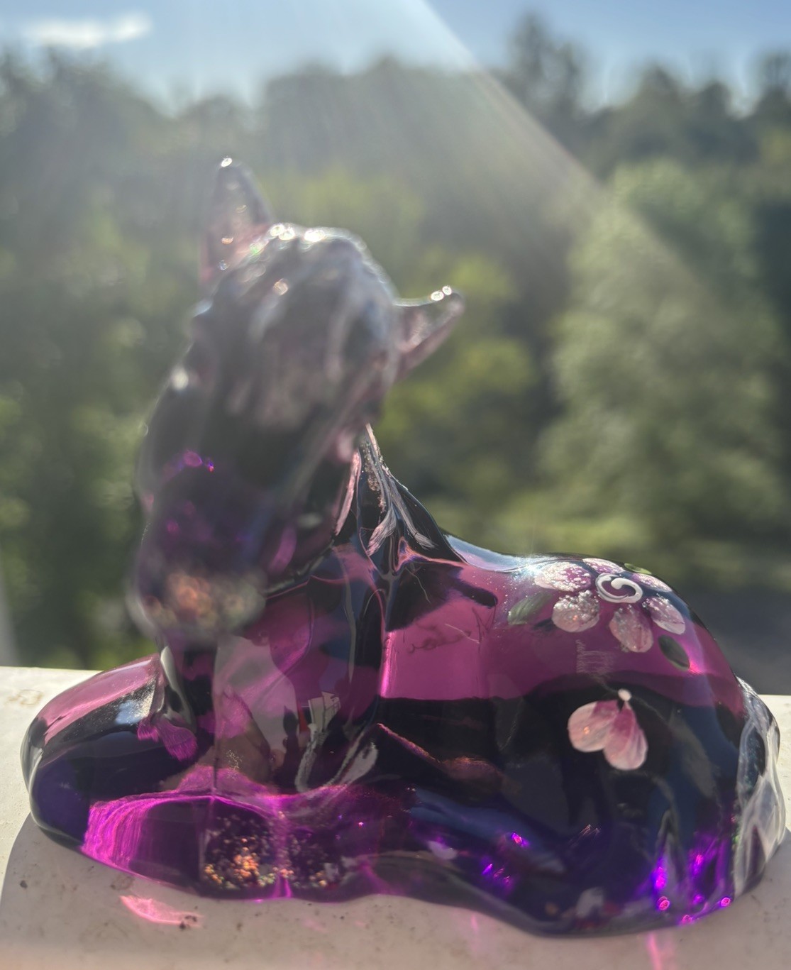 Fenton Horse Figurine Amethyst Purple Signed D. Robinson & Michael Fenton