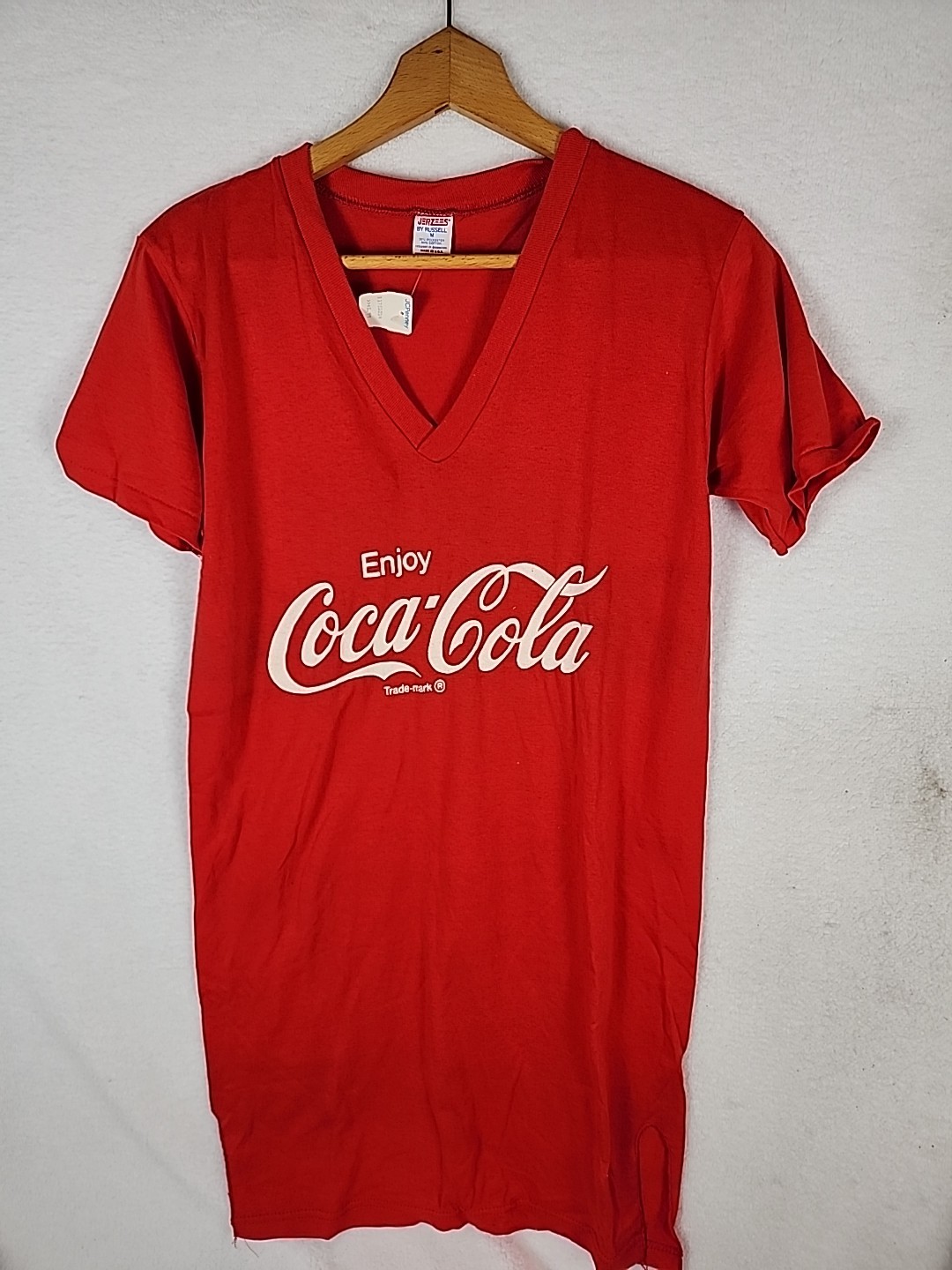Vtg Coca Cola Jerzees Russell Women's night gown Sz M night shirt pajama USA HTF