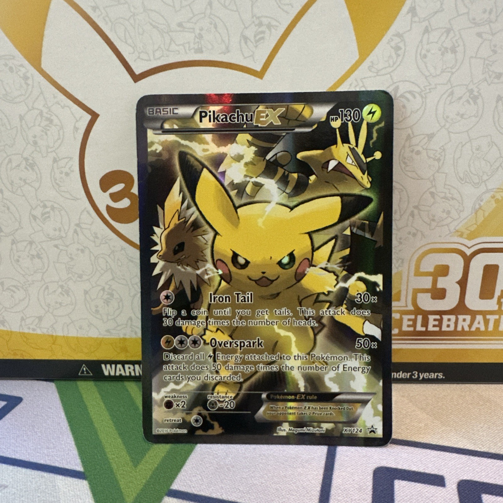 Pikachu EX XY124 XY Black Star Promo 2016 Full Art Holo Pokémon Card TCG MP