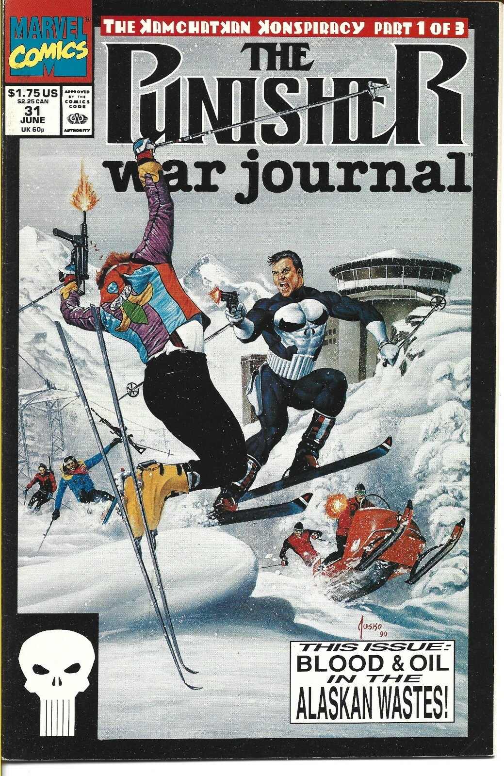 THE PUNISHER WAR JOURNAL #31 JOE JUSKO COVER MARVEL COMICS 1991 BAG AND BOARD