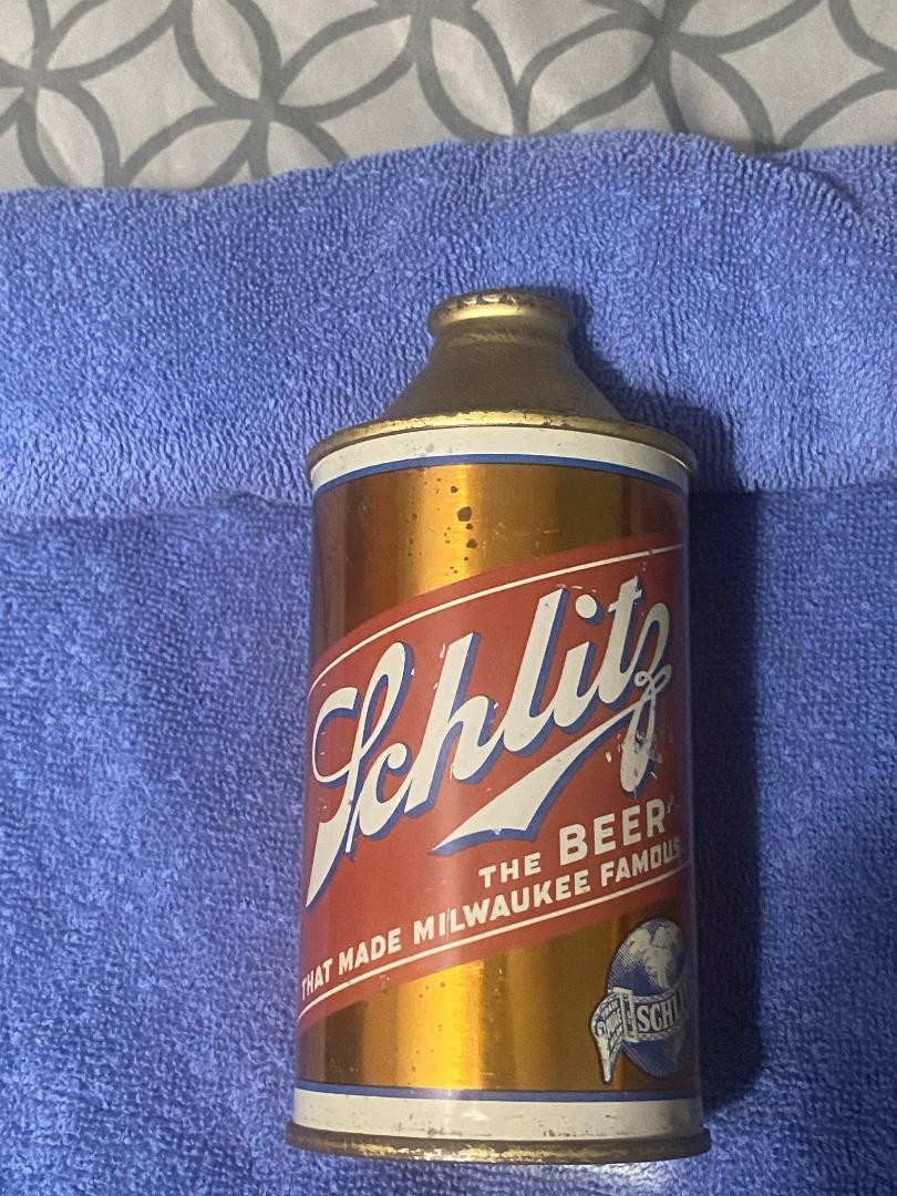 Schlitz Beer cone top beer can USBC # 183-28 Schlitz Beer cone top beer can USBC # 183-28