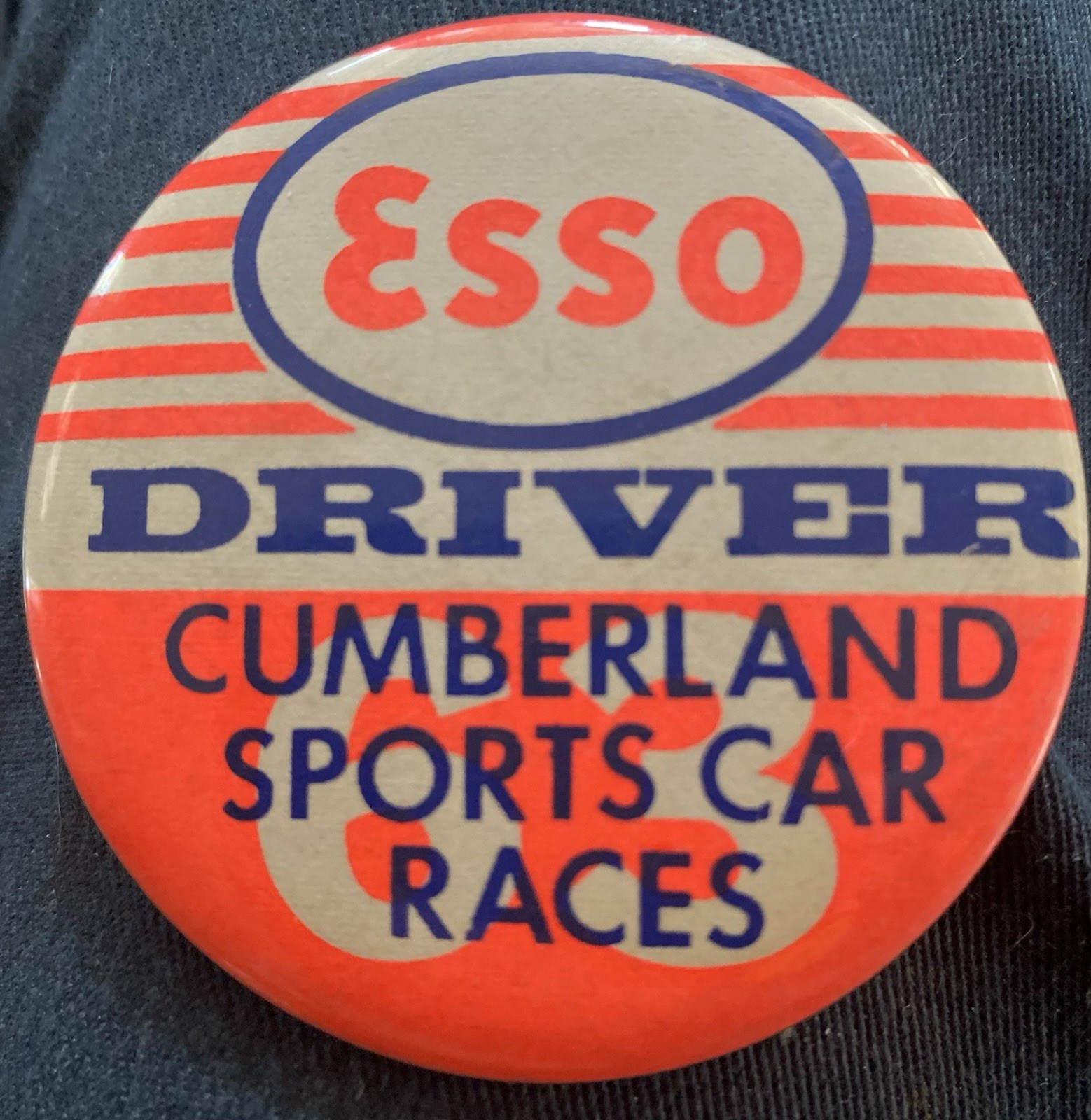 1963 Esso Cumberland (MD) Sports Car Races “DRIVER” Badge EX RARE Gas Oil