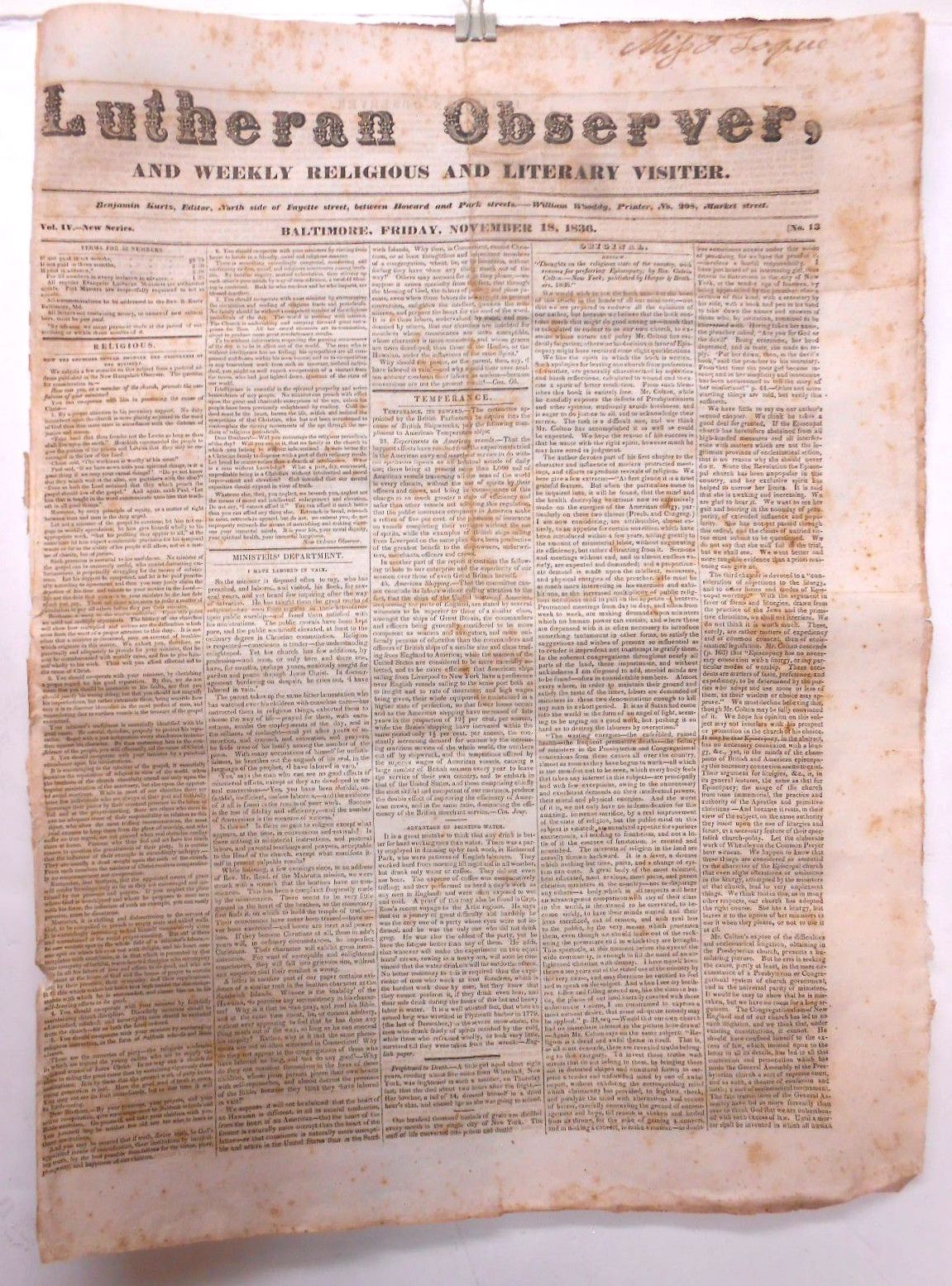 Newspaper General Sam Houston Hero of San Jacinto Texas Elected President  1836
