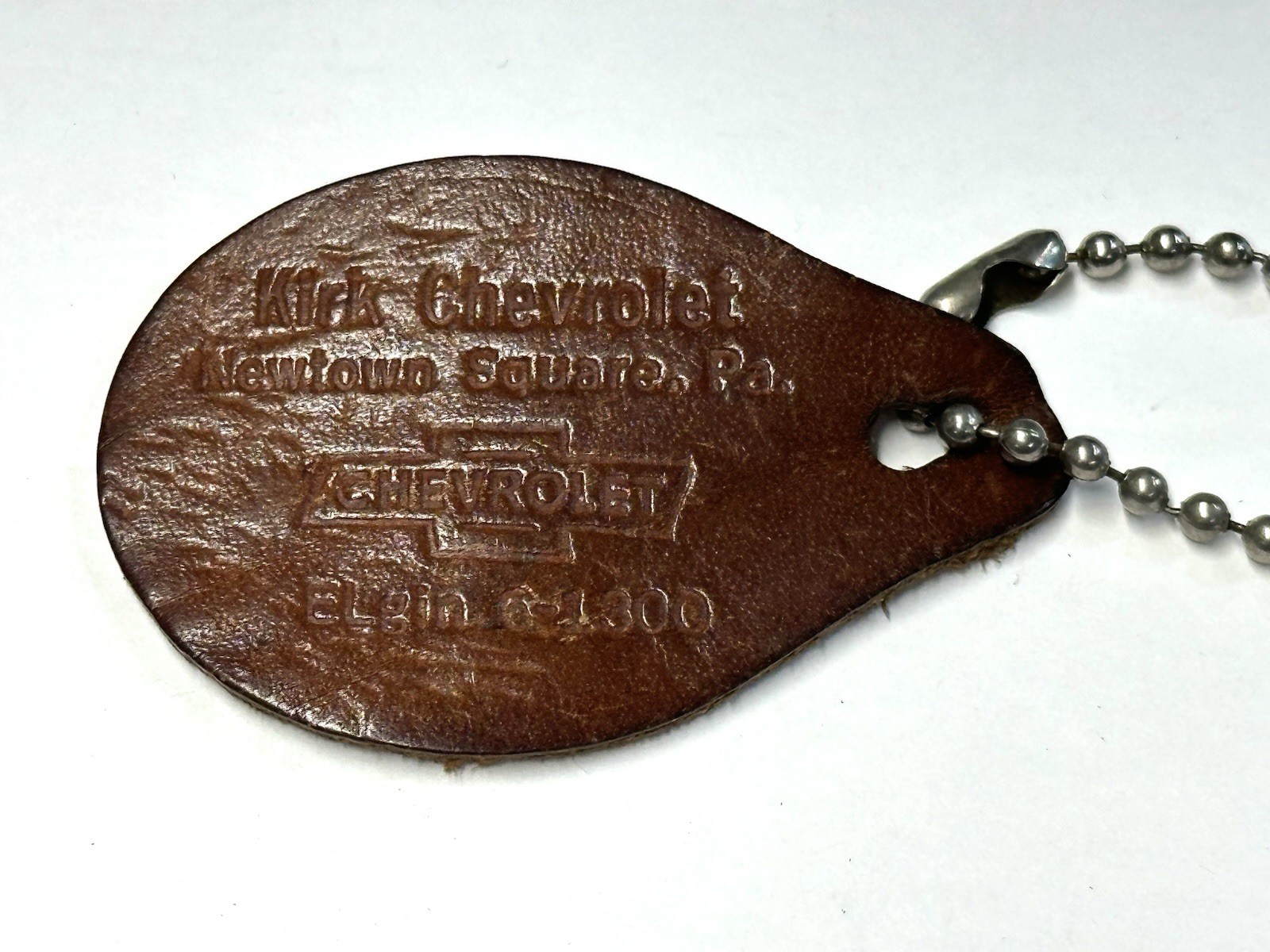 Vintage 1950’s Leather Chevrolet Promotional Key Fob From PA Dealership-MUST SEE