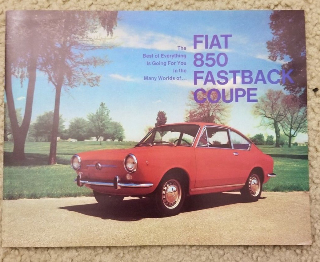 FIAT 850 Fastback Coupe Fold Out Dealer Sales Brochure Literature