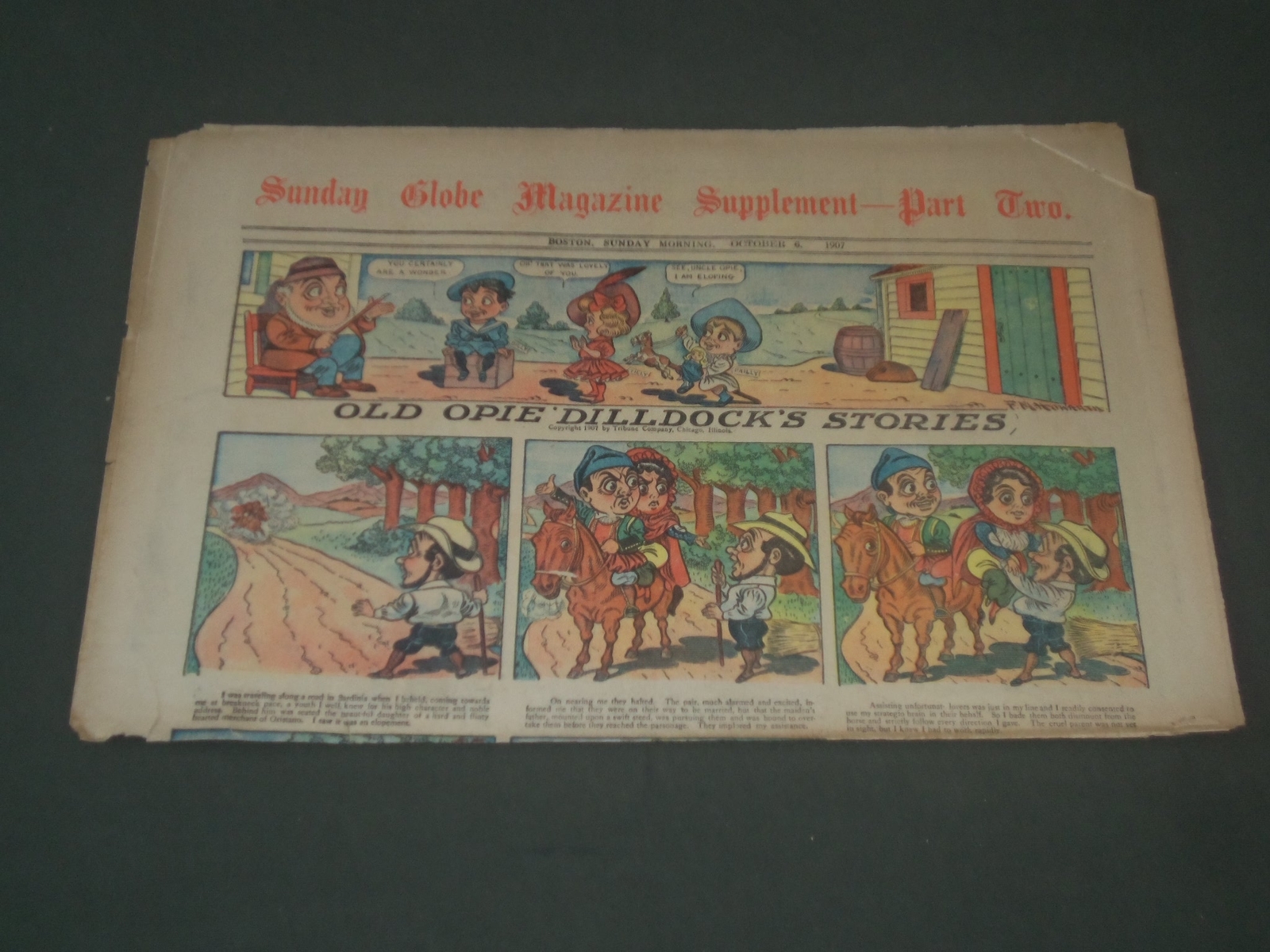 1907 OCTOBER 6 SUNDAY BOSTON GLOBE SUPPLEMENT PART 2 - COLOR COMICS - NP 2799