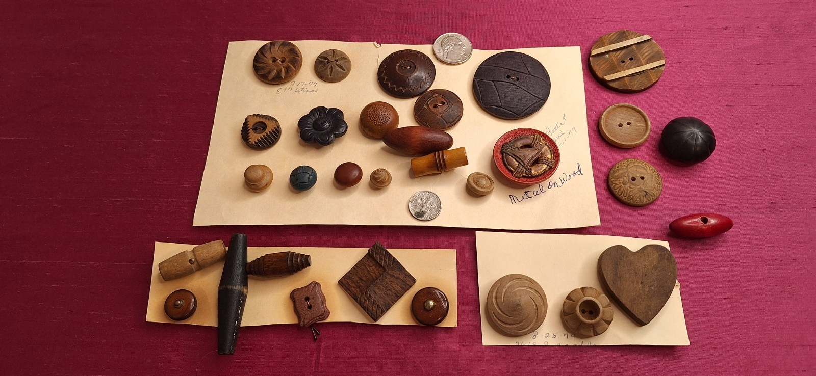 Vintage Lot  Wood Wooden  Buttons Some Very Unusual  Very Nice Selection