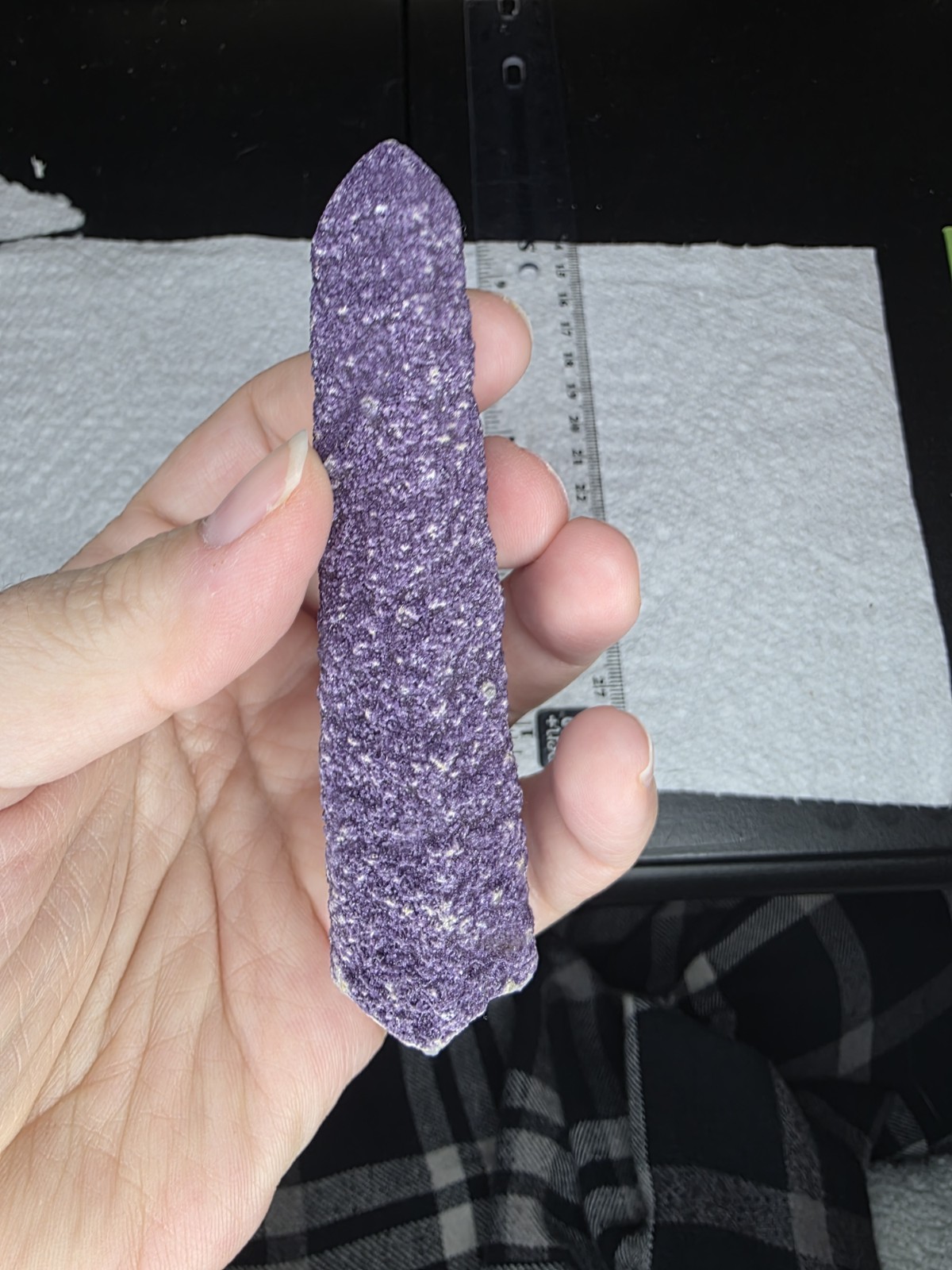 Purple Flourite On Candle Quartz 111g #1