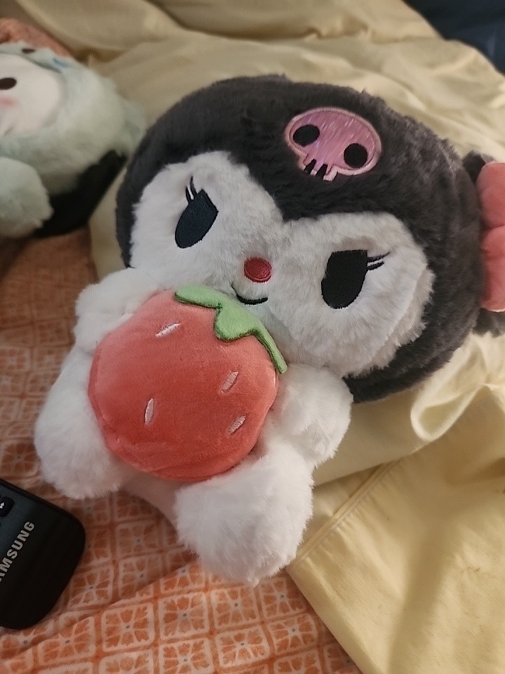 Kuromi Inspired Plush Holding Strawberry  Stuffed Toy New