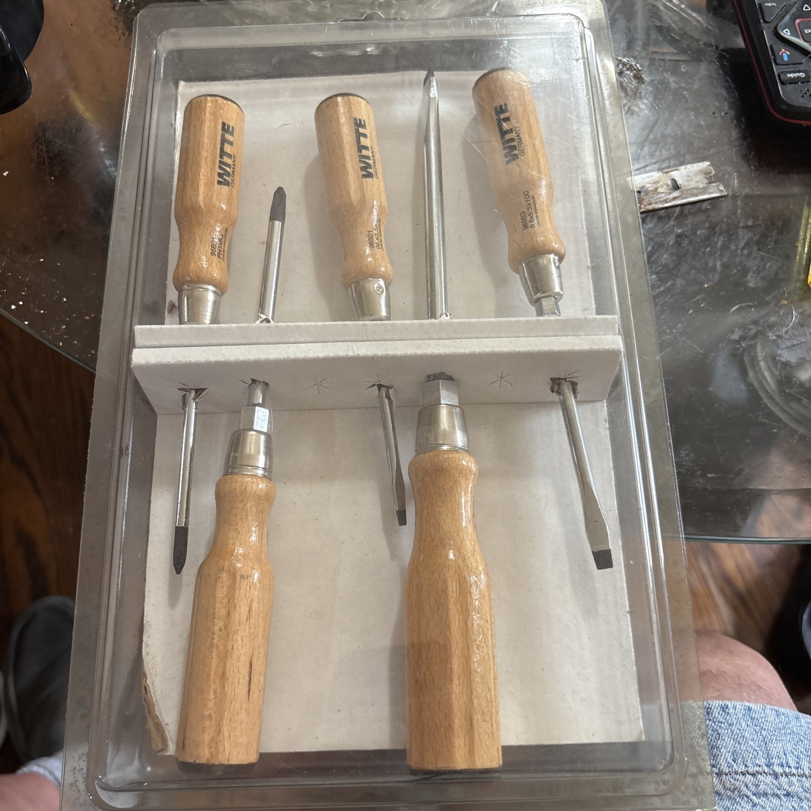 Vintage New Old Stock Witte 5 Pc Wood Handle Screwdriver Set WI620307 Germany