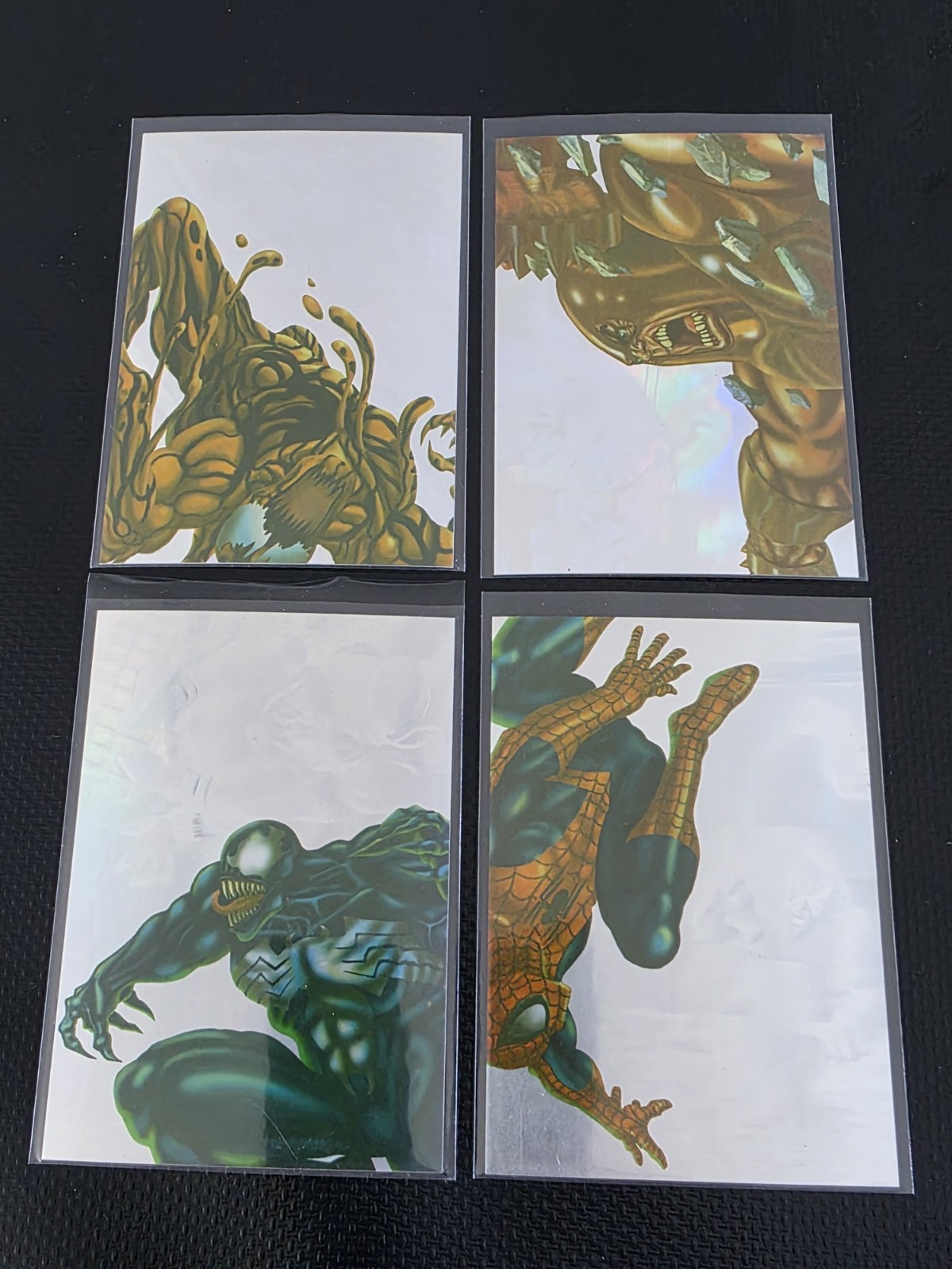 1995 FLEER ULTRA SPIDER-MAN HOLOBLAST INSERT LOT OF 4 VENOM MARVEL HOLOGRAM
