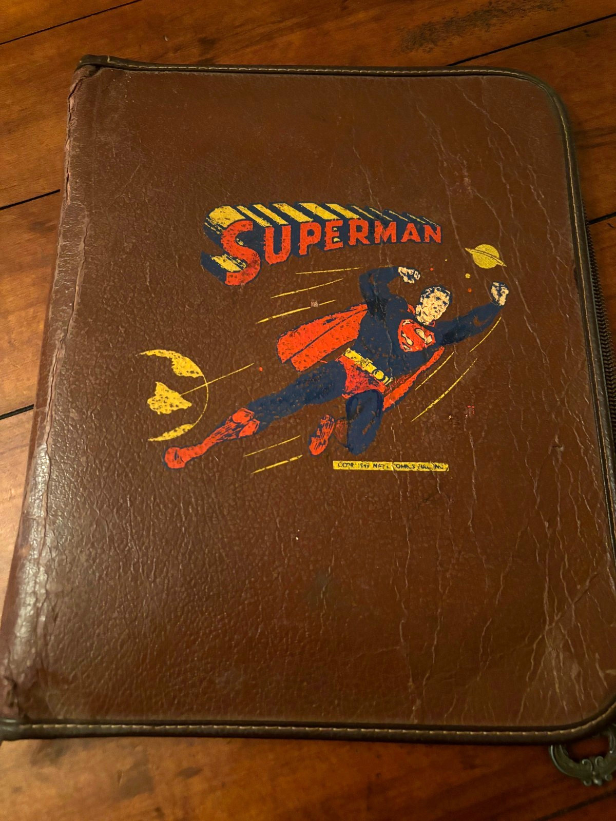 Vintage 1949 Superman Zipper School Binder - HTF