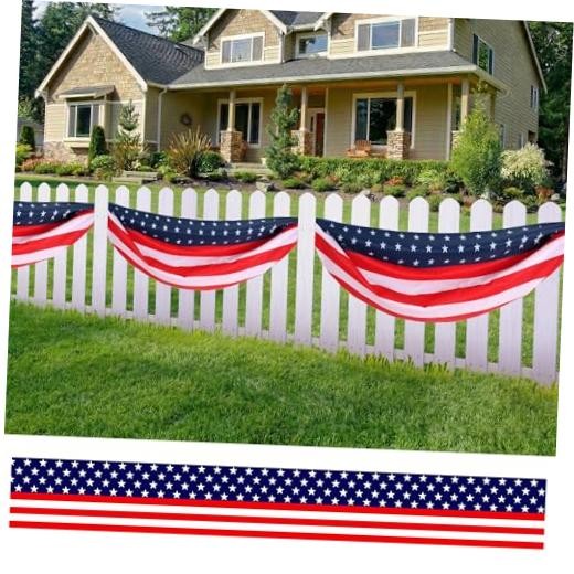 2x20ft American Flag Patriotic Bunting, 250 Anniversary USA 1pcs-American Flag