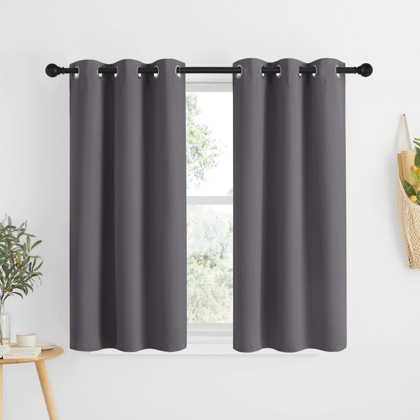 NICETOWN Grey Blackout Curtain Panels 48 inch Long Set of 2 for Bedroom, Ther... NICETOWN Grey Blackout Curtain Panels 48 inch Long Set of 2 for Bedroom, Ther...