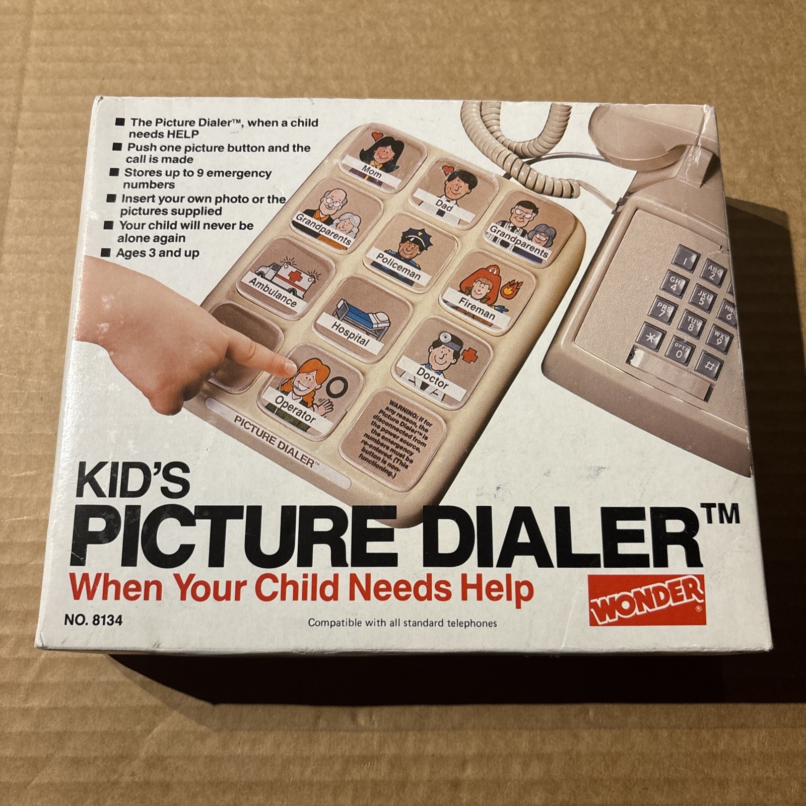 Vintage 1980s Wonder Kids Picture Dialer #8134 **New In Open Box** 👶☎️🆘