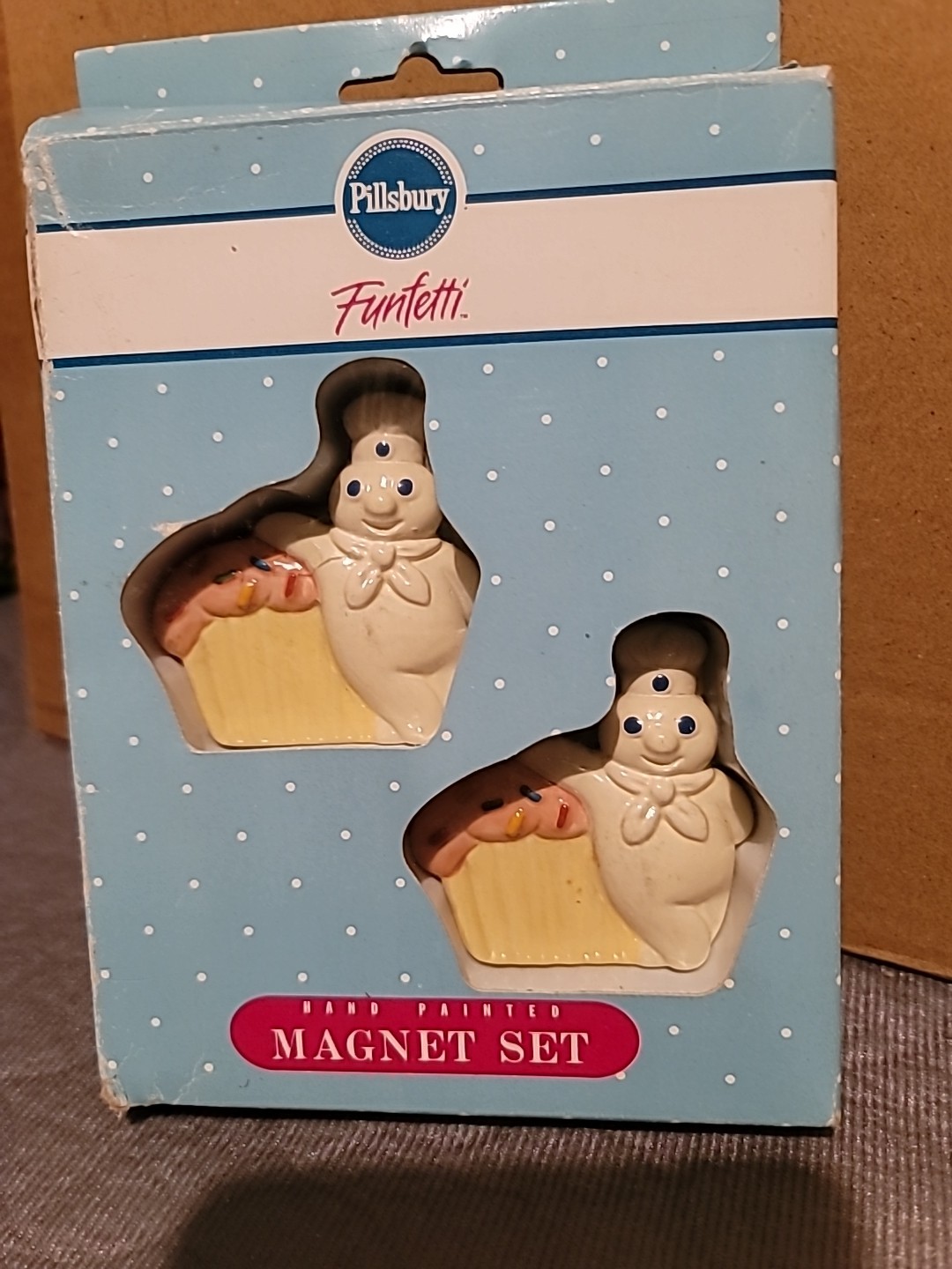 Pillsbury Doughboy Poppin\'Fresh Funfetti Magnet Set 1991 NIB Pillsbury Doughboy Poppin\'Fresh Funfetti Magnet Set 1991 NIB