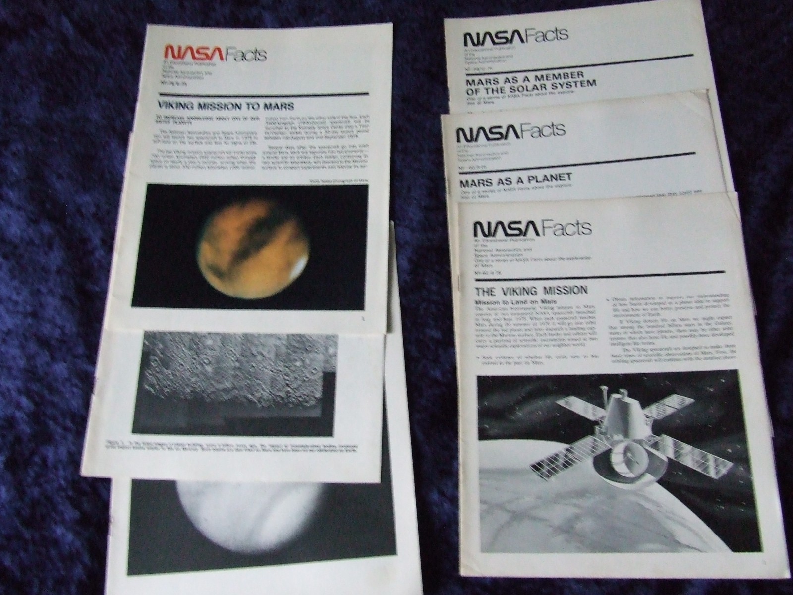 1975-77 NASA Facts Books Lot of 6 1975-77 NASA Facts Books Lot of 6