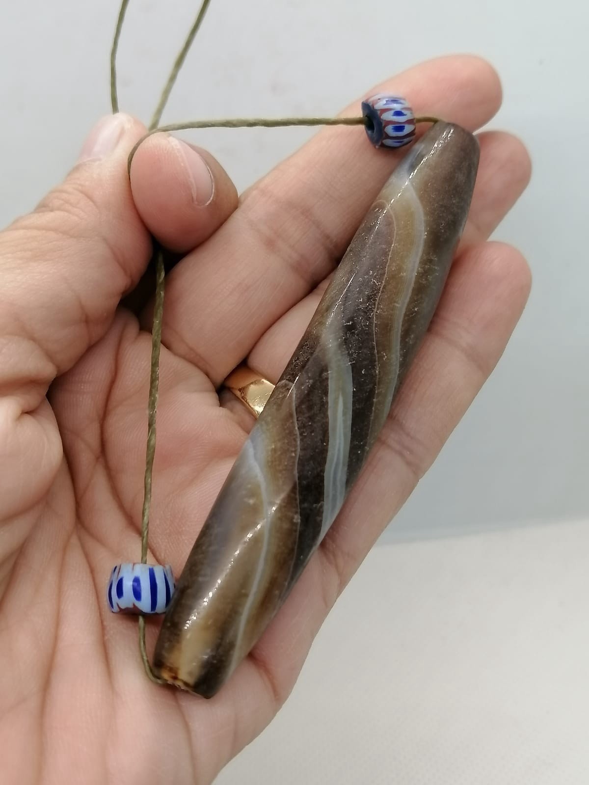 Agate  Old Genuine Ancient Tibetan Longevity Phum Chung Good Luck  Bead