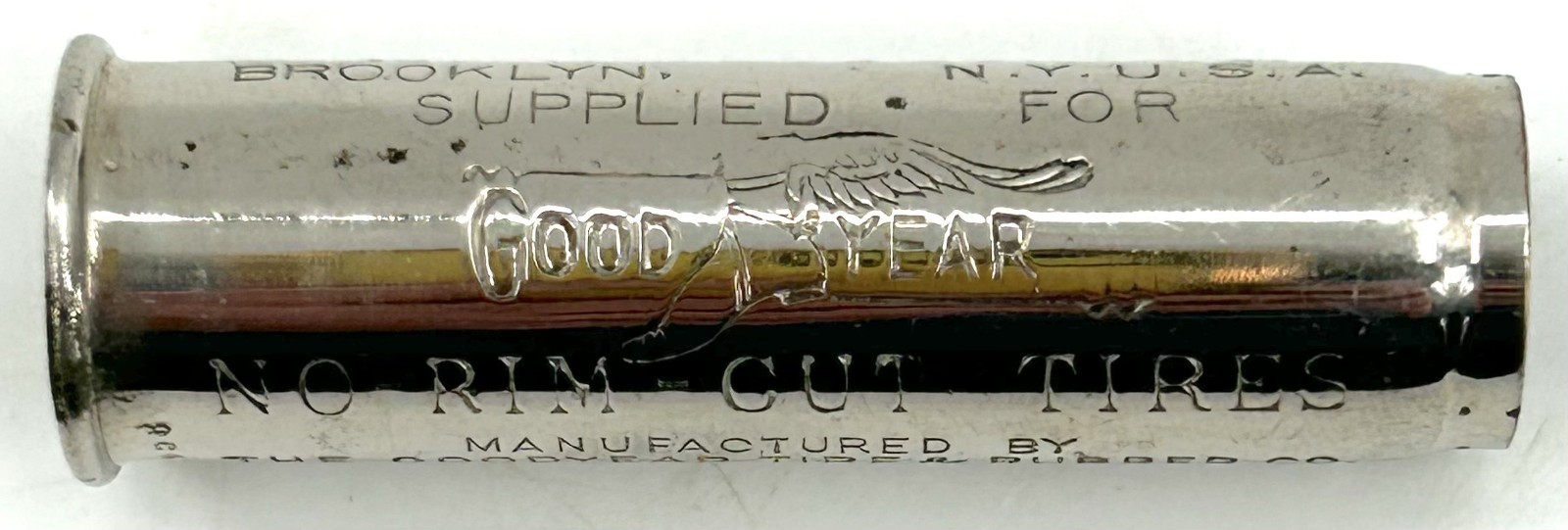1920's GOODYEAR Tire Pressure Gauge Brass No Rim Cut Schrader
