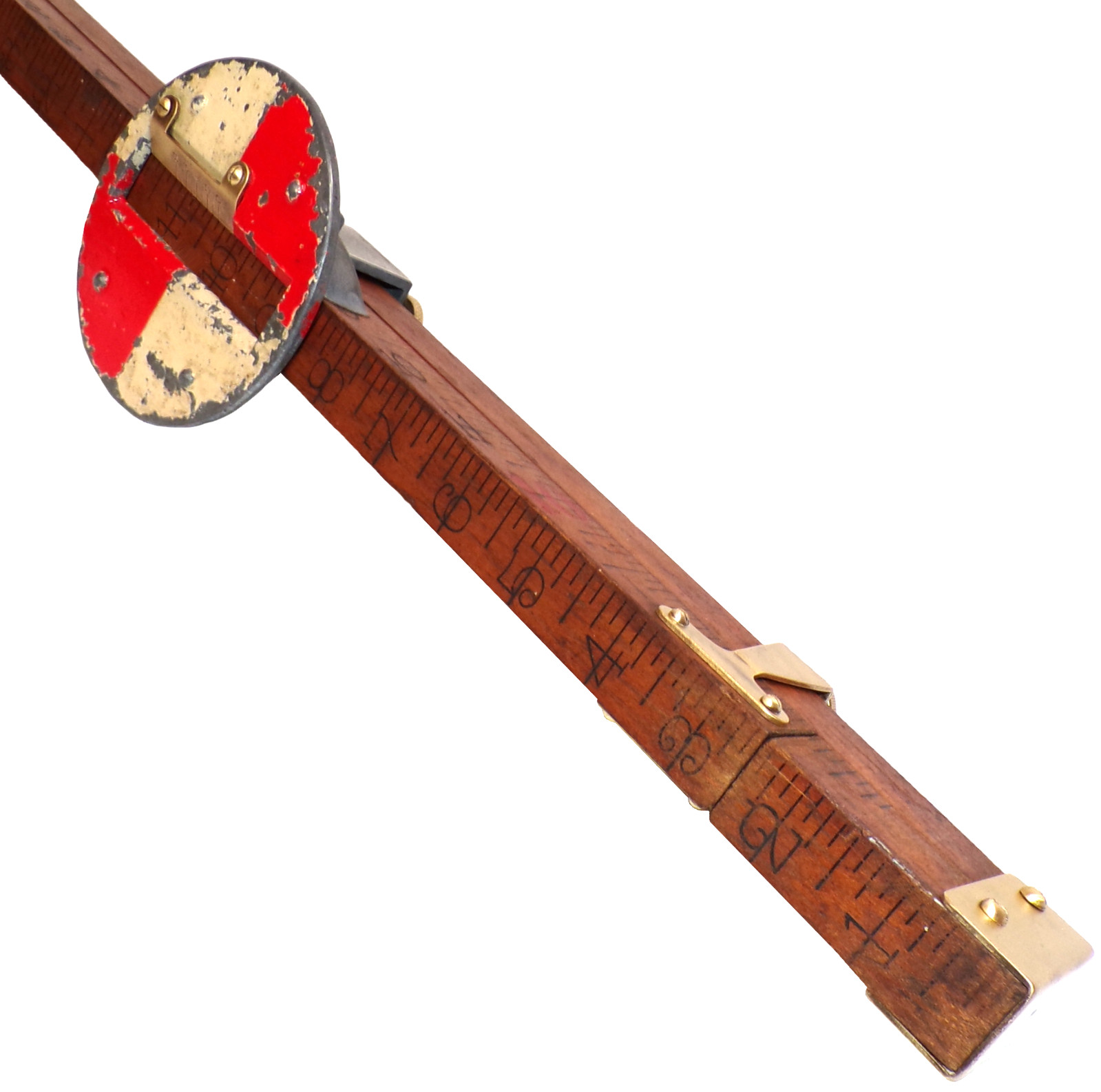 1920s Vintage Keuffel & Esser (K&E) White Maple Architect's Leveling Rod #: 6280