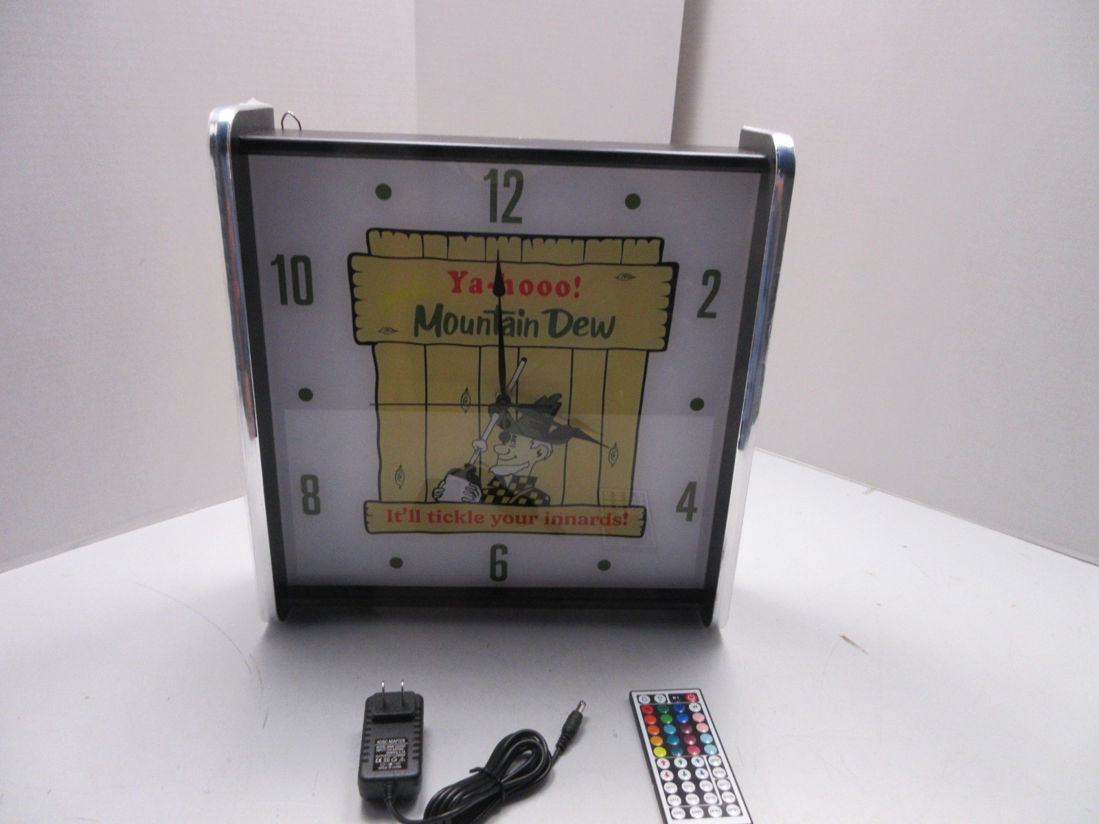 Ya-Hooo Mountain dew LED light up Advertising wall clock Brand New