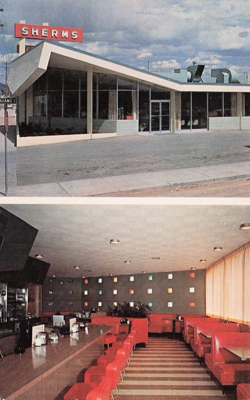 Sherms Restaurant Albuquerque Route Hwy 66 Interior Multi View Vtg Postcard J48
