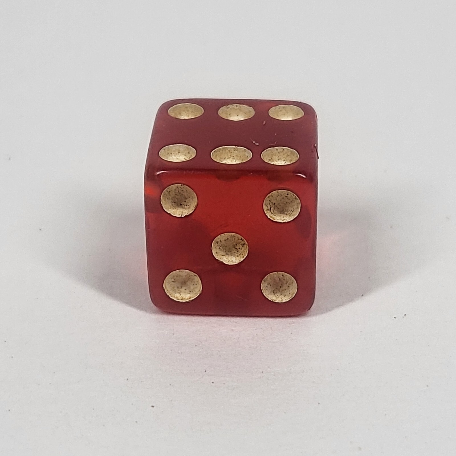 Vintage Die Cherry Red Plastic Lucite? Transparent 7/16